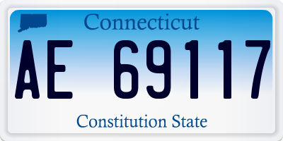CT license plate AE69117