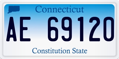 CT license plate AE69120