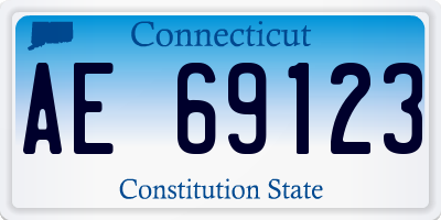 CT license plate AE69123