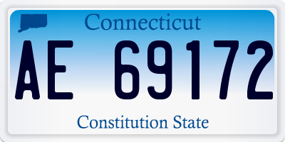 CT license plate AE69172