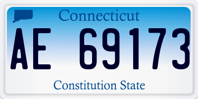 CT license plate AE69173