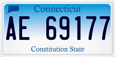 CT license plate AE69177