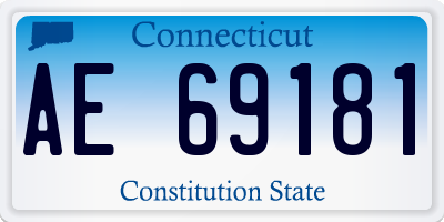 CT license plate AE69181