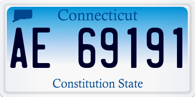 CT license plate AE69191
