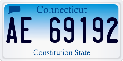 CT license plate AE69192