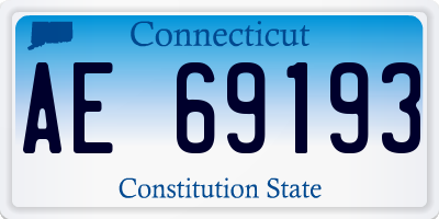 CT license plate AE69193