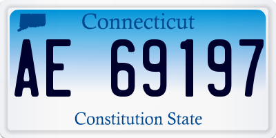 CT license plate AE69197