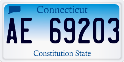 CT license plate AE69203