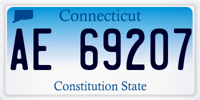 CT license plate AE69207