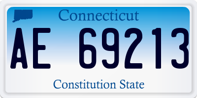 CT license plate AE69213