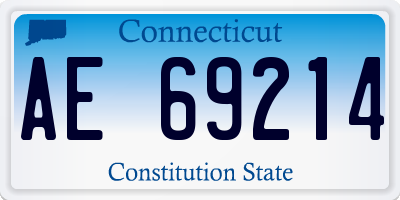CT license plate AE69214