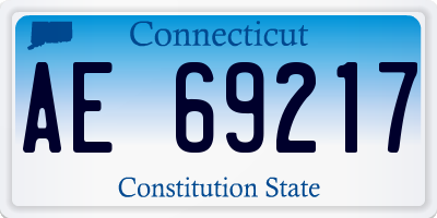 CT license plate AE69217