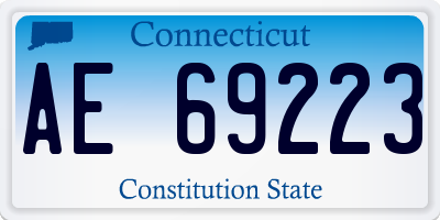 CT license plate AE69223