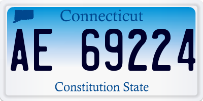 CT license plate AE69224