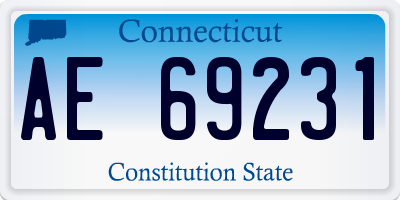 CT license plate AE69231