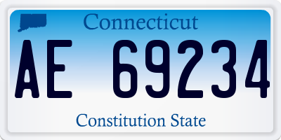 CT license plate AE69234