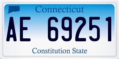 CT license plate AE69251