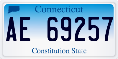 CT license plate AE69257