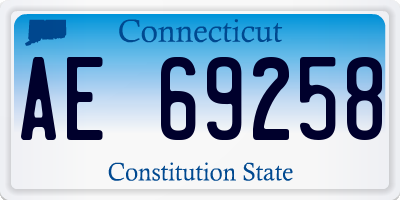 CT license plate AE69258