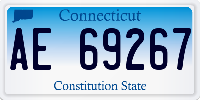 CT license plate AE69267