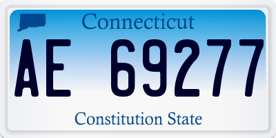CT license plate AE69277