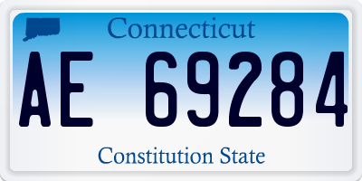 CT license plate AE69284