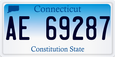 CT license plate AE69287