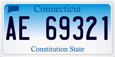 CT license plate AE69321