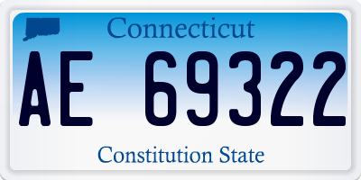 CT license plate AE69322