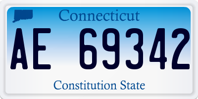 CT license plate AE69342