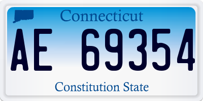 CT license plate AE69354