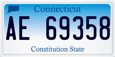 CT license plate AE69358