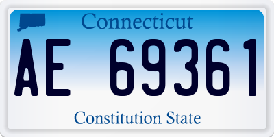 CT license plate AE69361