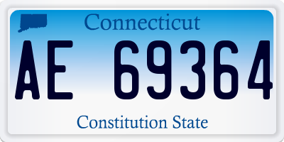 CT license plate AE69364