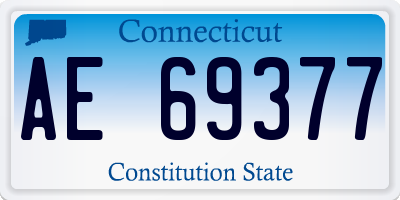 CT license plate AE69377