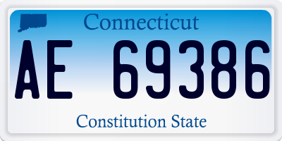 CT license plate AE69386