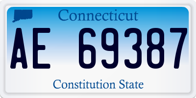 CT license plate AE69387
