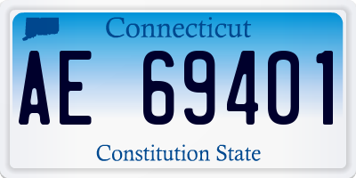 CT license plate AE69401
