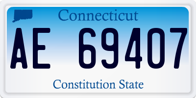 CT license plate AE69407