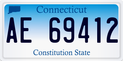 CT license plate AE69412