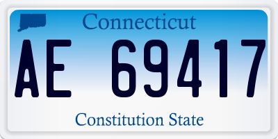 CT license plate AE69417
