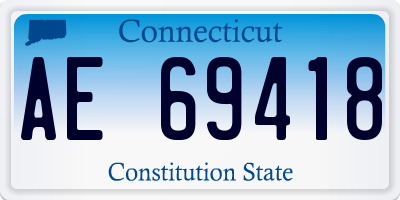 CT license plate AE69418