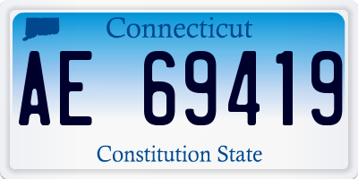 CT license plate AE69419