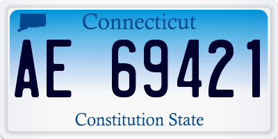 CT license plate AE69421