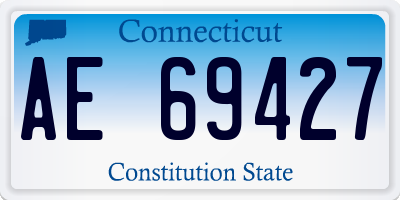 CT license plate AE69427