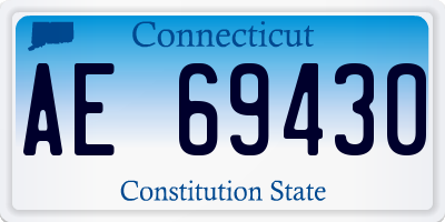 CT license plate AE69430
