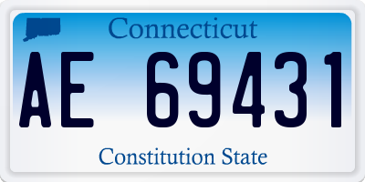 CT license plate AE69431