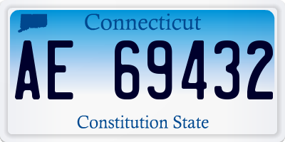 CT license plate AE69432