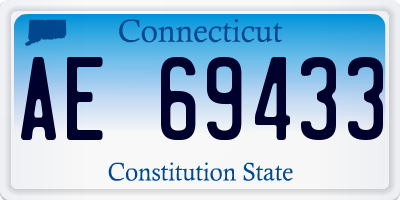 CT license plate AE69433