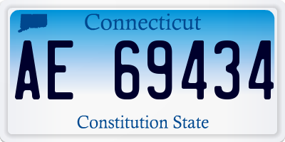 CT license plate AE69434